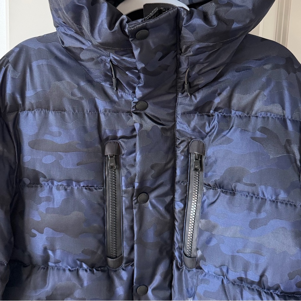 Michael Kors Navy Camouflage Quilted Puffer Jacket-Water/Cold Resistant -M - Picture 2 of 16